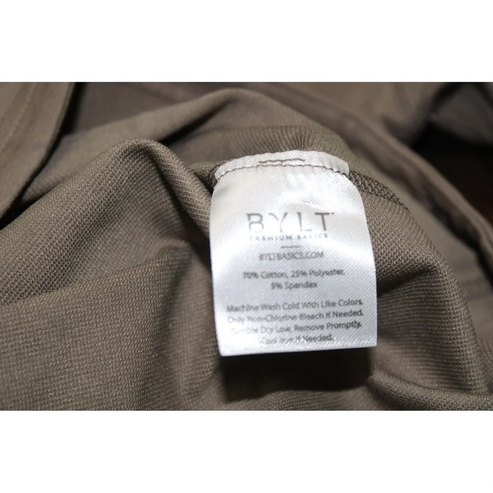 BYLT LUX Shirt Mens 2XL Olive Green Short Sleeve Curved Hem Premium Basic Tee - Picture 5 of 8